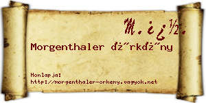 Morgenthaler Örkény névjegykártya